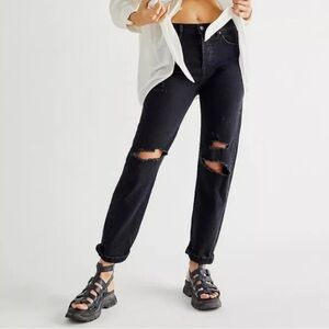 Free People We The Free Black Bren Boyfriend Jeans